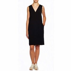 Brochu Walker Luy Dress Black Sleeveless V-Neck Size Small Cinched Waist